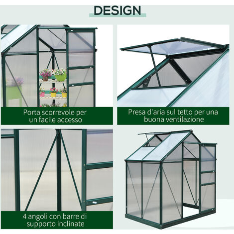 Copertura Serra Da Esterno 100x50x150 Cm - PVC, Porta Scorrevole, Per Orto E Balcone