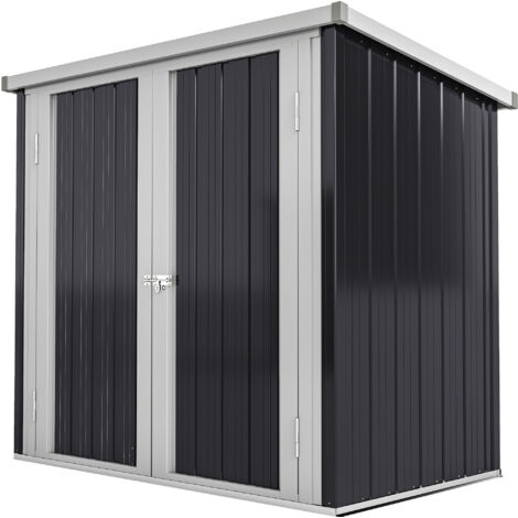 Outsunny Capanno da Giardino in Lamiera di Acciaio e Doppia Porta 147x86x134cm