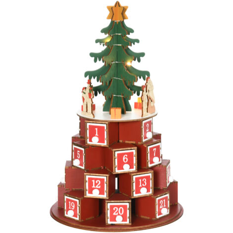 HOMCOM Calendario dell'Avvento da 24 Giorni Rettangolare con 10 Luci LED (1/5)