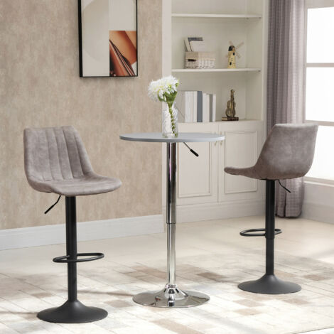 HOMCOM Set 2 Sgabelli da Bar Altezza Regolabile con Schienale Stile Industriale