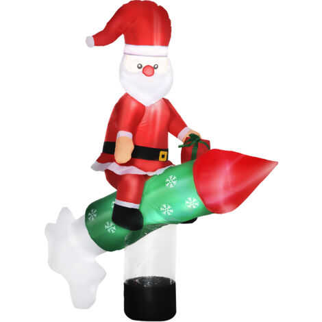 Decorazione gonfiabile di Babbo Natale da 2,4 metri: decorazione natalizia gonfiabile con luci a LED integrate, Babbo Natale con cervo che arrostisce sotto l'albero di Natale, decorazione gonfiabile