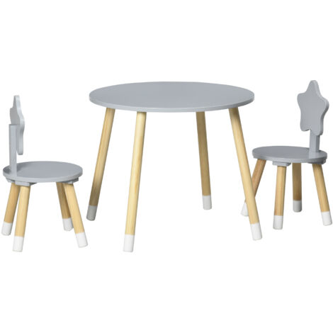 Tavolo Per Bambini Con 4 Sedie In Plastica, Regolabile In Altezza, Dai 2 Anni, Colore Legno, Portata 100kg - 3