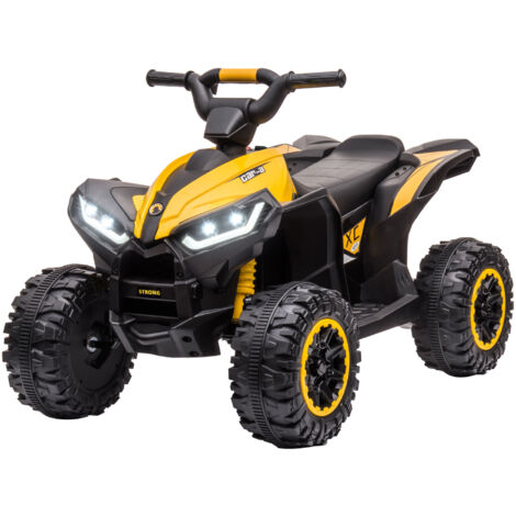 HOMCOM Quad per Bambini Elettrico 12V Ruote con Clacson 2 Velocità Giallo