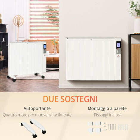 HOMCOM Stufetta Elettrica 1000/2000W con Timer Impostazioni di Calore