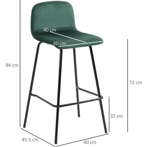 HOMCOM Sgabelli Moderni Alti Set 4pz con Poggiapiedi in Acciaio e Imbottitura