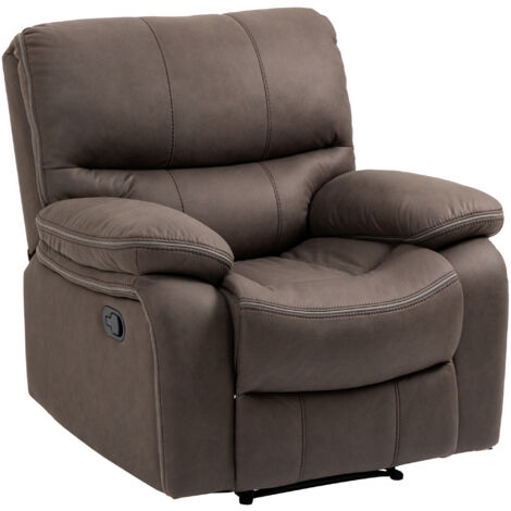 Poltrona Relax Manuale Reclinabile Con Poggiapiedi Estraibile Marrone Chiaro 50039960