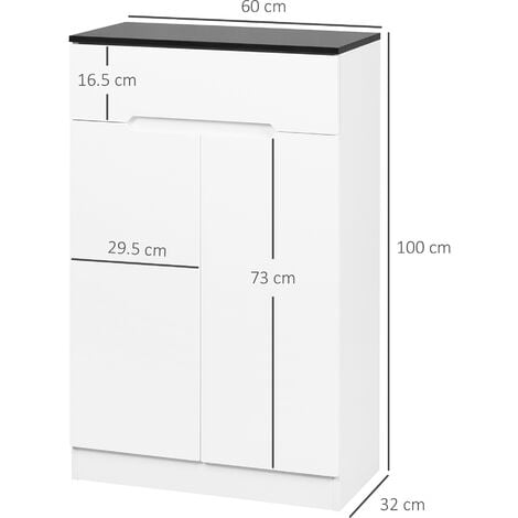 HOMCOM Scarpiera Slim con 3 Ripiani Regolabili a 2 Livelli per 12 Paia, in  Truciolato e MDF, 60x24.5x75.5 cm