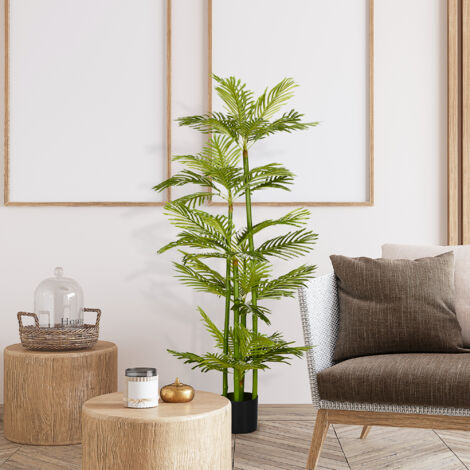 SUNPRAIRIE Pianta Artificiale Agave Grande – 86 Cm Con Vaso Nero – Verde Bosco E Giallo Per Esterno/Interno - 4