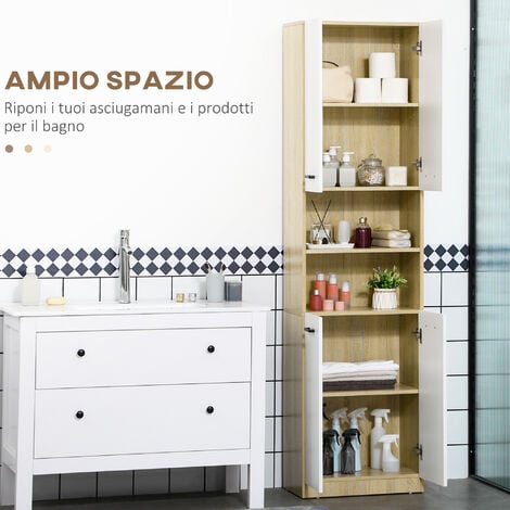 Armadio bagno ,cassettiera bagno,mobile porta scope per interno,da ter –  Vicco