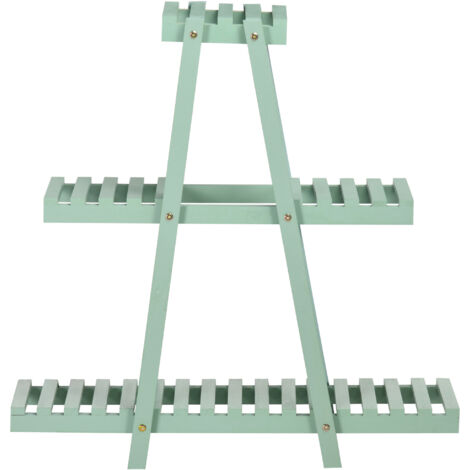 Outsunny Portapiante Verde 3 Livelli in Abete per Interni ed Esterni