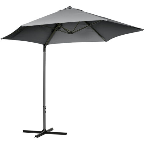 Outsunny Ombrellone da Terrazza con Tettuccio Ventilato in Poliestere Grigio