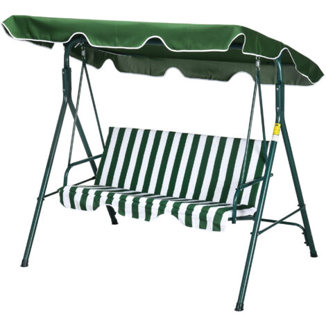 Outsunny Dondolo da Giardino 3 Posti con Tetto Parasole 172x110x153 cm