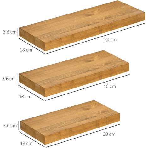 Mensola a cubo quadrata e squadrata, Legno MDF, Wengé (set da 3 pezzi) -  Mensole