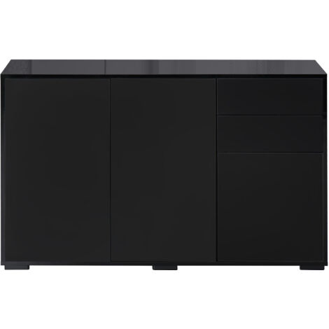 HOMCOM Mobiletto Multiuso 117x36x74cm Nero con Apertura a Pressione