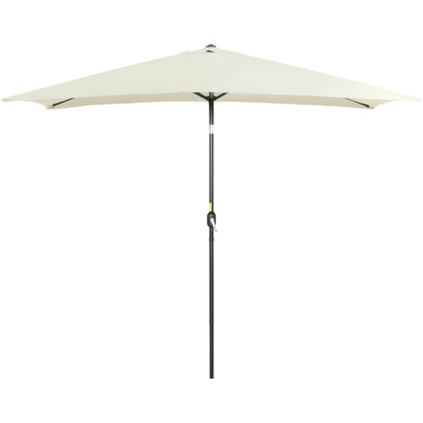 Outsunny Ombrellone da Giardino Rettangolare in Poliestere Metallo e Alluminio