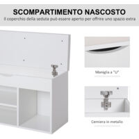 BAKAJI Panca Scarpiera Portascarpe Ingresso Casa con 2 Ripiani Porta Scarpe Chiusura ad Anta