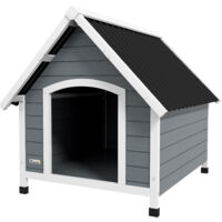 PawHut Casetta per Cani Grandi con Pavimento Rimovibile in Legno 84x99x87cm