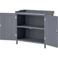 Outsunny Armadietto da Esterno in Legno di Abete e Metallo Grigio