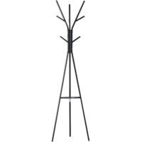 HOMCOM Appendiabiti da Terra per Ingresso Attaccapanni Moderno Nero 45x45x180cm
