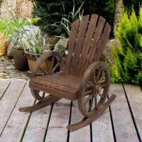 Sedia A Dondolo Outsunny In Legno Di Abete - Stile Adirondack, 96x66x98cm