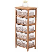 Bianco King Home C656114 Cassettiera 4 Cassetti con Cuore Washed in Legno di Paulownia 40X29X73H