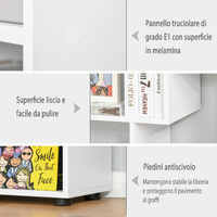 HOMCOM Libreria di Design a 8 Ripiani in Legno Truciolare 70x24x178cm Bianco