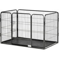 PawHut Box per Cani Recinzione in Metallo per Animali con 4 Pannelli