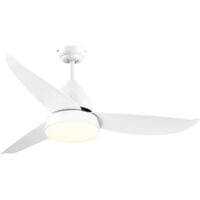 HOMCOM Ventilatore a Soffitto Luce LED 6 Velocità Telecomando Incluso Bianco