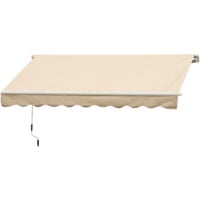 Outsunny Tenda da Sole Avvolgibile a Caduta Manuale, 3x2.5m Beige