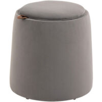 HOMCOM Pouf Contenitore 2 in 1 Convertibile in Tavolino da Caffè Velluto Grigio