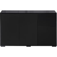 HOMCOM Mobiletto Multiuso 117x36x74cm Nero con Apertura a Pressione