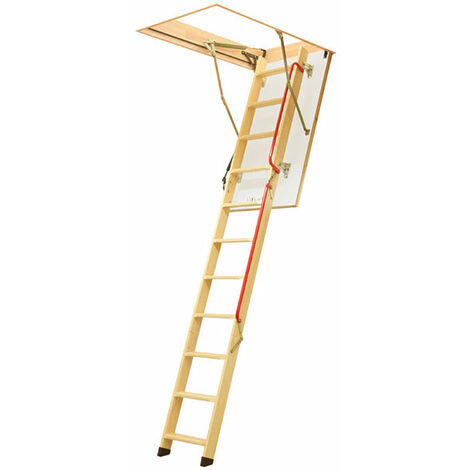 Dachbodentreppe aus Holz - Deckenhöhe 2.80m -Trichter 70 x 130cm - LWL70130-2