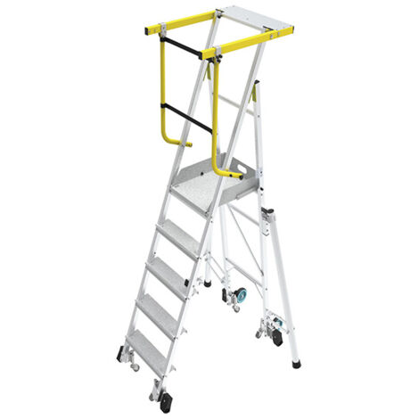 Mobile Podestleiter klappbar 5 Stufen -  Maximale Arbeitshöhe 2.35 - 3.05m - PICKLY/5