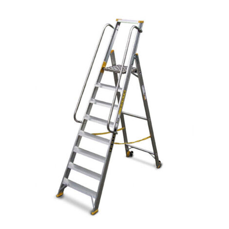Mobile Stehleiter 10 Stufen - Maximale Arbeitshöhe 4.11m - 9310-R (1/4)
