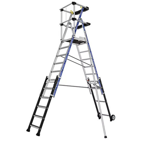 Teleskopische Podestleiter 8 bis 11 Stufen - Max. Arbeitshöhe 4.50m - 2272953
