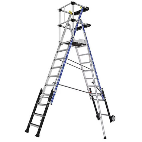 Teleskopische Podestleiter 8 bis 11 Stufen - Max. Arbeitshöhe 4.30m - 2272952