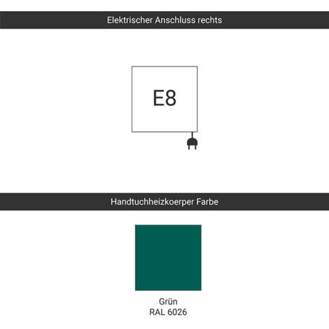 Elektrischer Handtuchheizkörper - Farbe GrünRAL - SIM480/500E86026 ...