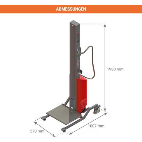 Hydraulik Hubwagen Für Paletten - 200kg Tragkraft Mit 100cm Hubhöhe