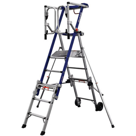 Teleskop-Podesleiter 3 bis 5 Stufen - Max. Arbeitshöhe 3.28m - PIRLXT5-U/ALU (1/3)
