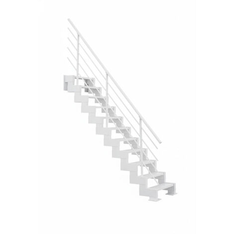 Gerade Treppe aus Metall 11 Stufen - Erreichbare Höhe 2,44 bis 3,00m - Breite 56cm - Höhenverstellbar - M-MINI/I/SNMBLA-11
