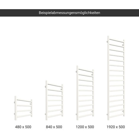 Elektrischer Heizkörper mit WLAN-Thermostat, Weiß - HxL 480x500mm - 200 ...