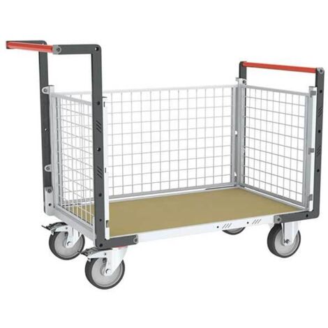 ABROLLWERK Gitterwagen 3-seitig – 724x815x1830mm, Tragkraft 500kg, PP-Rollen, Verzinkt – Für Lager, Werkstatt & Logistik