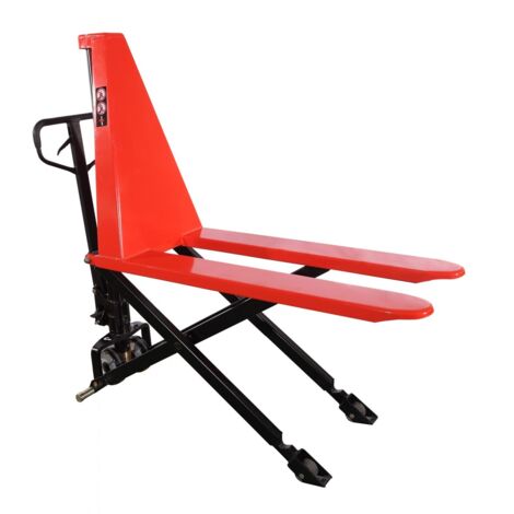 Hochhubwagen mit langen Gabeln 2000x540mm - Hub 800mm - Tragfähigkeit 1T - Farbe: rot - HL540M2000
