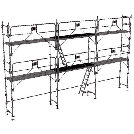 Gerüst 60m² - Struktur + Plattformen -Gelände Version - DUO60GC-SP