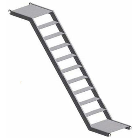 Alu U-Podesttreppe - Maxi Höhe 1m - Travee 2.50m - 50.256