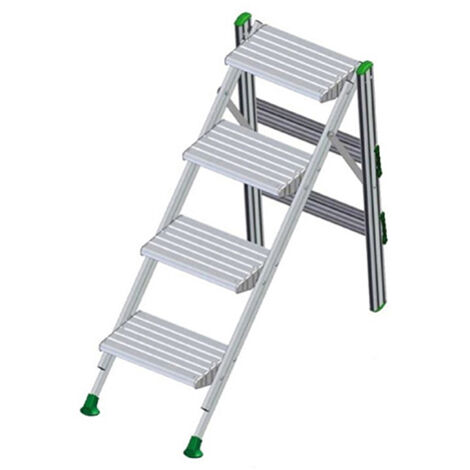 Industrielle Trittleiter 4 Stufen - Maximale Arbeitshöhe 2.96m - PO-4