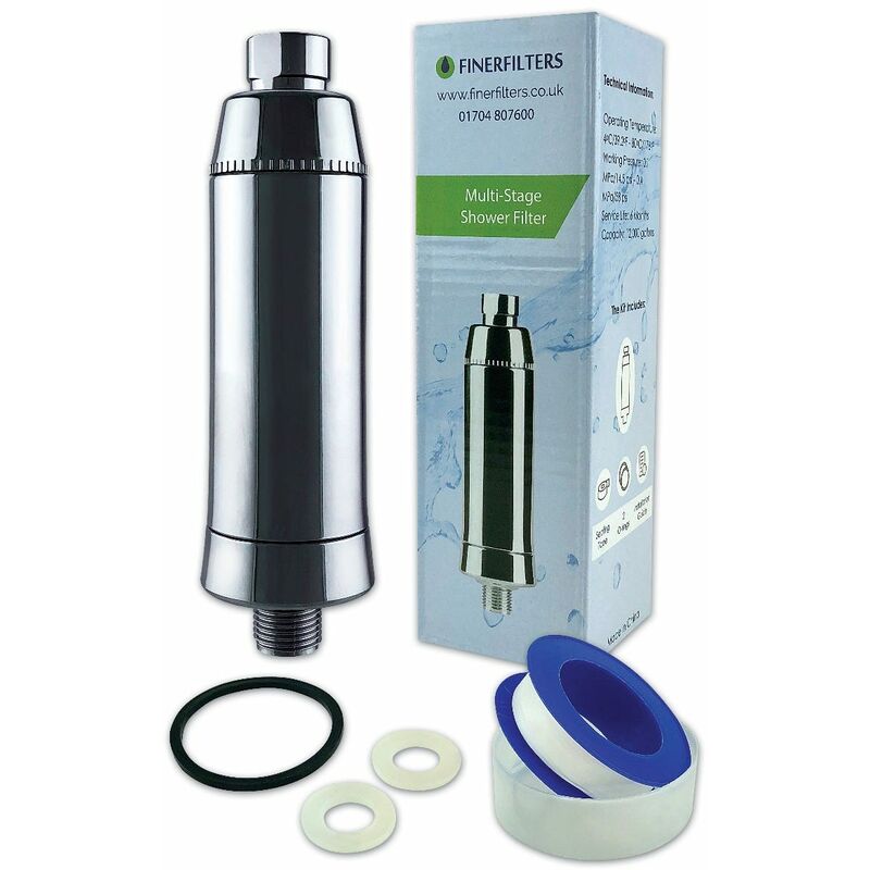 Finerfilters Slim Design Inline Shower Filter in Chrome
