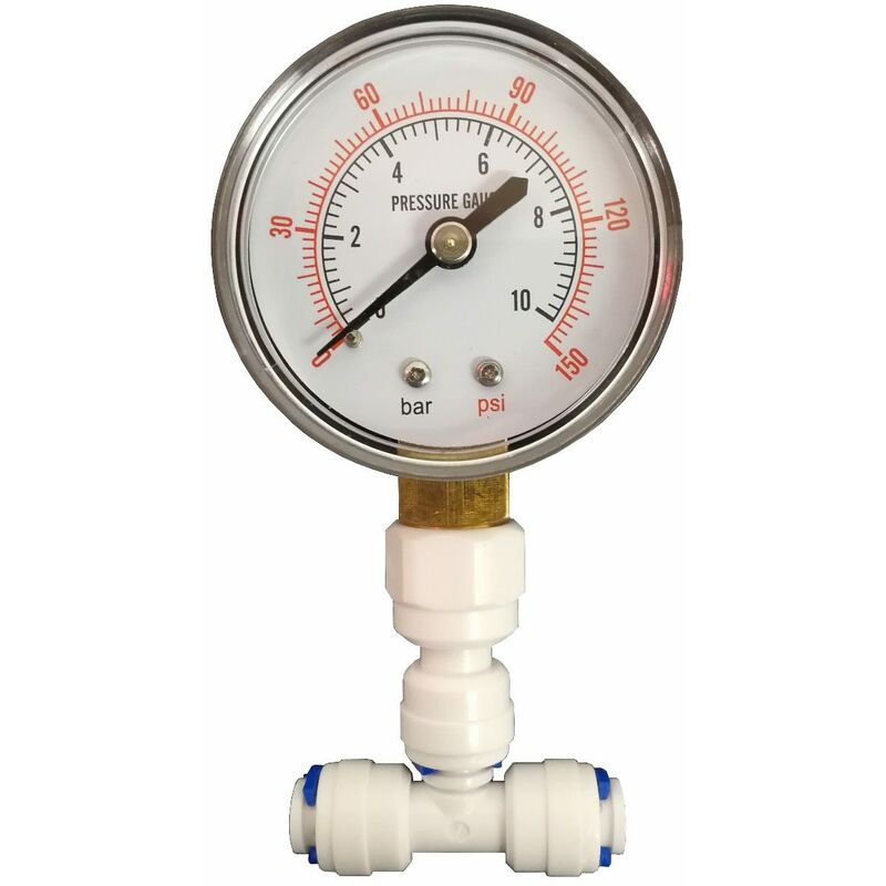 Pressure Gauge for Reverse Osmosis Systems with 1/4 connection by