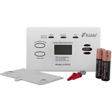 Kidde K7DCO - Kitemarked Carbon Monoxide Alarm with Digital Display and 10 Year Warranty