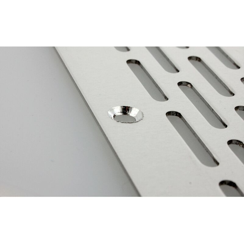 Lüftungsgitter Stegblech Weiß beschichtet 80x480mm versetzte Lochung  Heizungsdeckel  Lüftungsgitter - Aluminium Lüftungsgitter - Weiss  pulverbeschichtet - RAL9016 - Beschläge-Shop